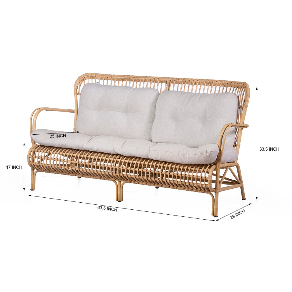 Bring a touch of nature and relaxation to your space with the Rattan Lounge Sofa. Designed for those who appreciate both style and comfort, this sofa seamlessly blends modern design with natural materials.