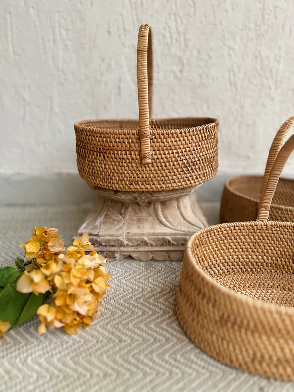 Rattan Picnic Basket With Handle. Enhance your Dream Home with our curated selection of premium Home Décor items. This rattan picnic storage basket is incredibly versatile, making it a fantastic and decorative storage for any space in your home. TESU