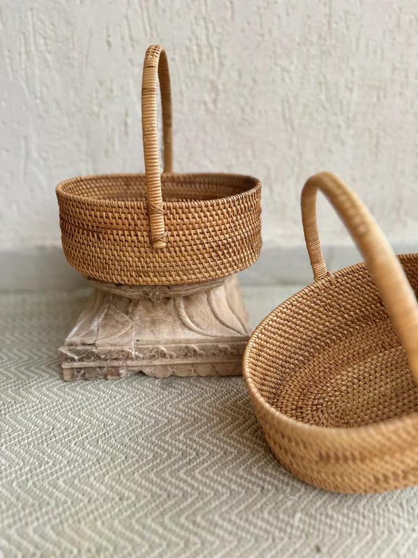 Rattan Picnic Basket With Handle - TESU