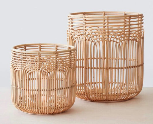 Open Weave Rattan Laundry Basket - TESU