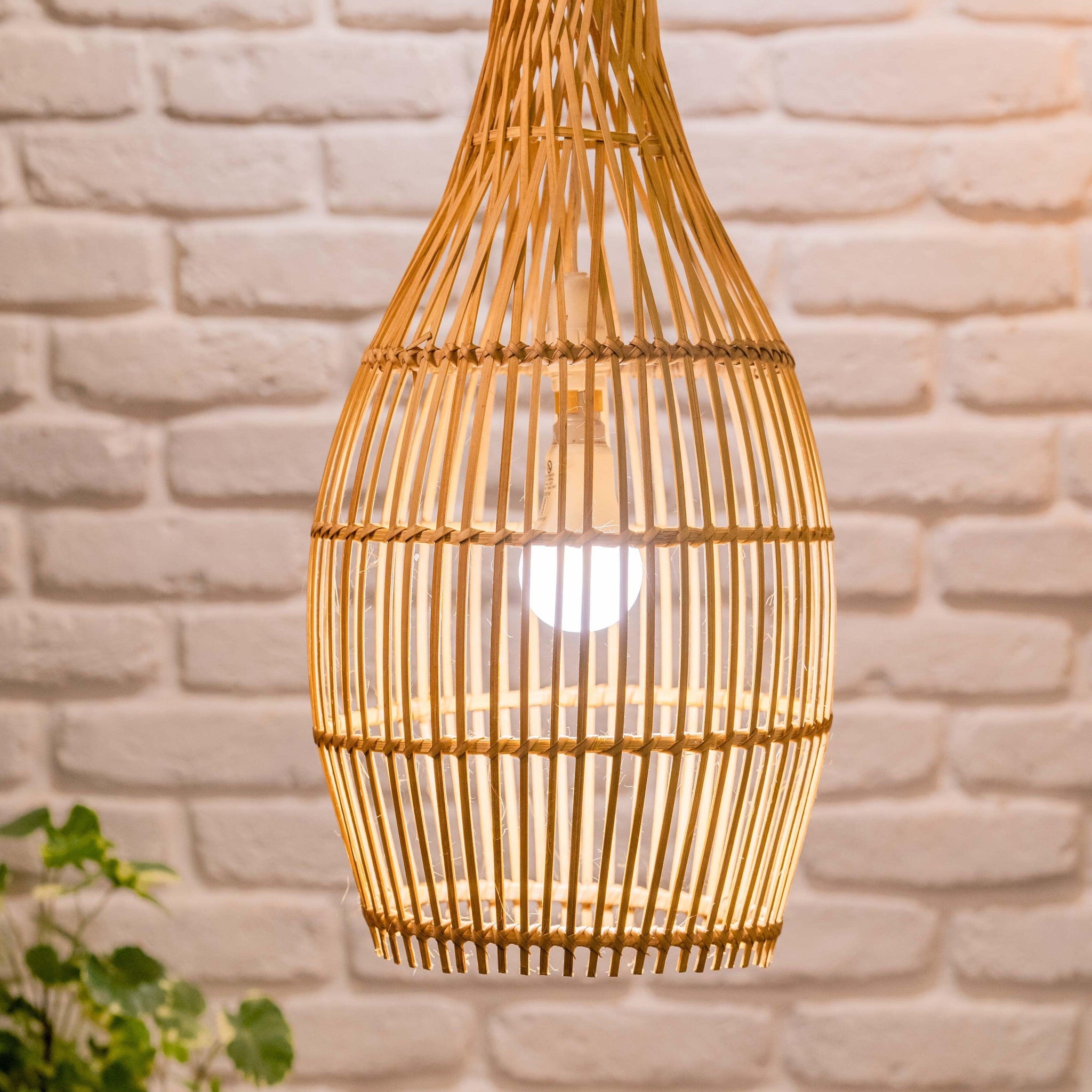 Rattan inspired Bamboo Conical Lampshade - Large - TESU