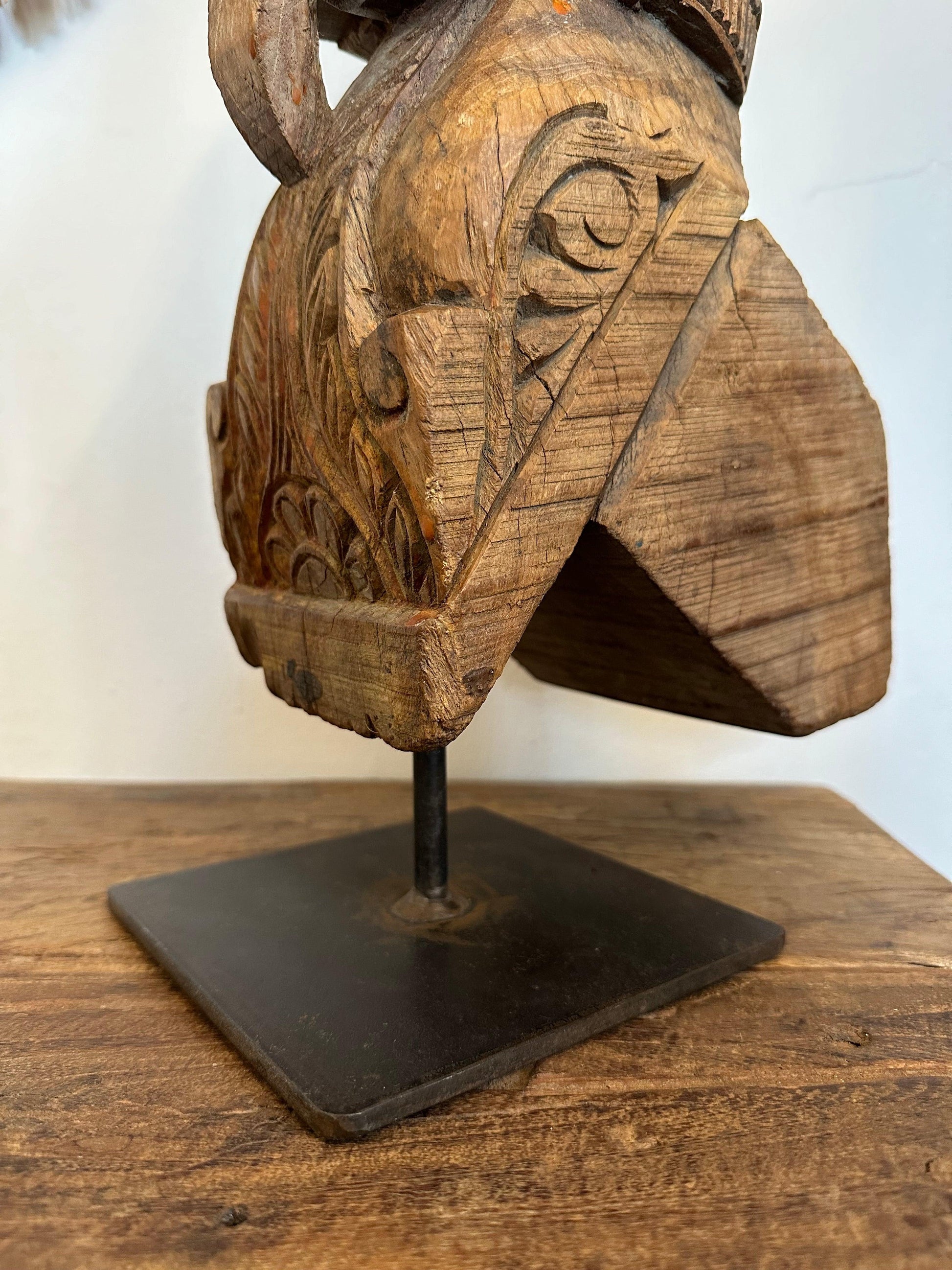 Reclaimed Wood Horse With Stand - TESU