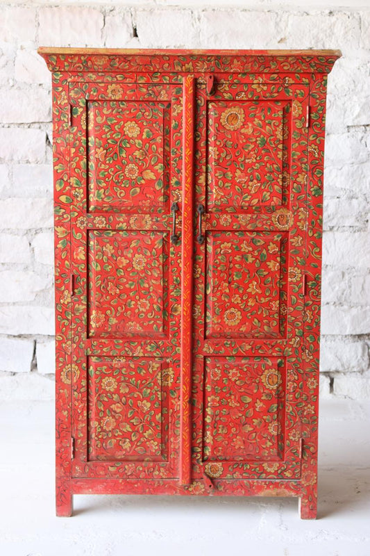 Bring timeless charm to your home with the Redwood Blossom Cabinet, a handcrafted masterpiece made from sustainable mango wood. 