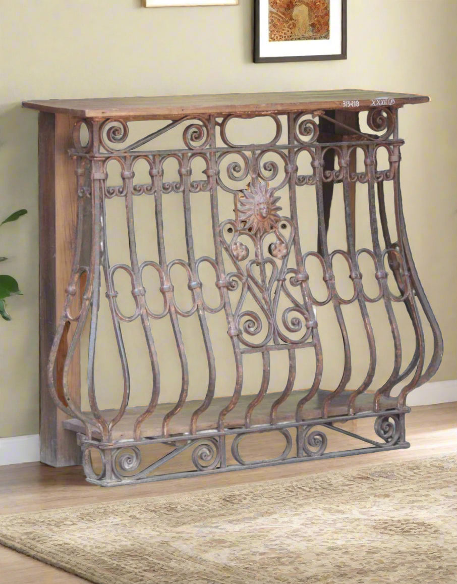 Bring timeless elegance to your space with the Royal Iron wood Console Table, This unique console table blends industrial charm with rustic character, making it a perfect accent for entryways, living rooms, or hallways. 