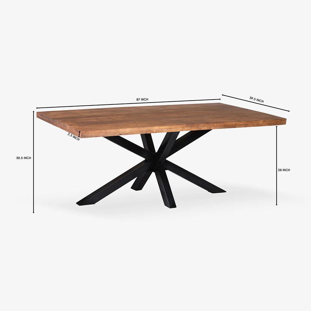 Rustic Iron Base Dining Table - TESU