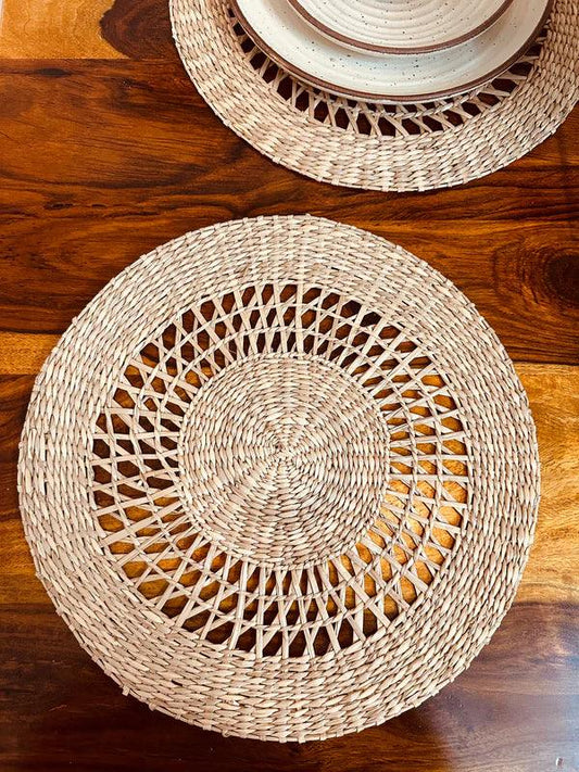Seagrass Cut Work Placemats - Set of 4 - TESU
