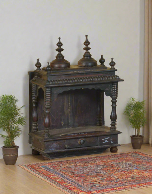 Saarang Mandir is a handcrafted wooden temple, lovingly built from premium teak wood, embodying the timeless elegance of Indian tradition.