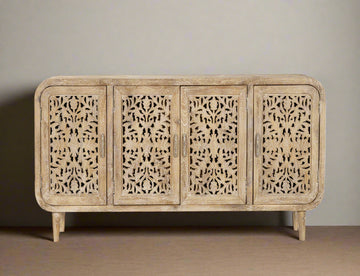 Bring a touch of nature’s artistry into your home with the Sandal Bloom Sideboard. 