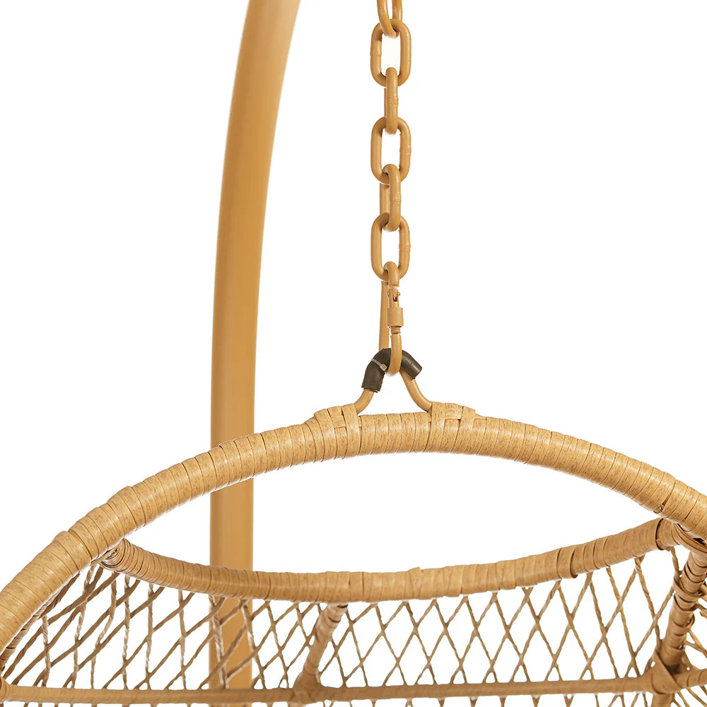 The Serene Cocon Rattan Chair Swing is a beautifully crafted piece designed to provide both comfort and style. Made from durable rattan, this chair swing offers a serene and inviting space for relaxation.