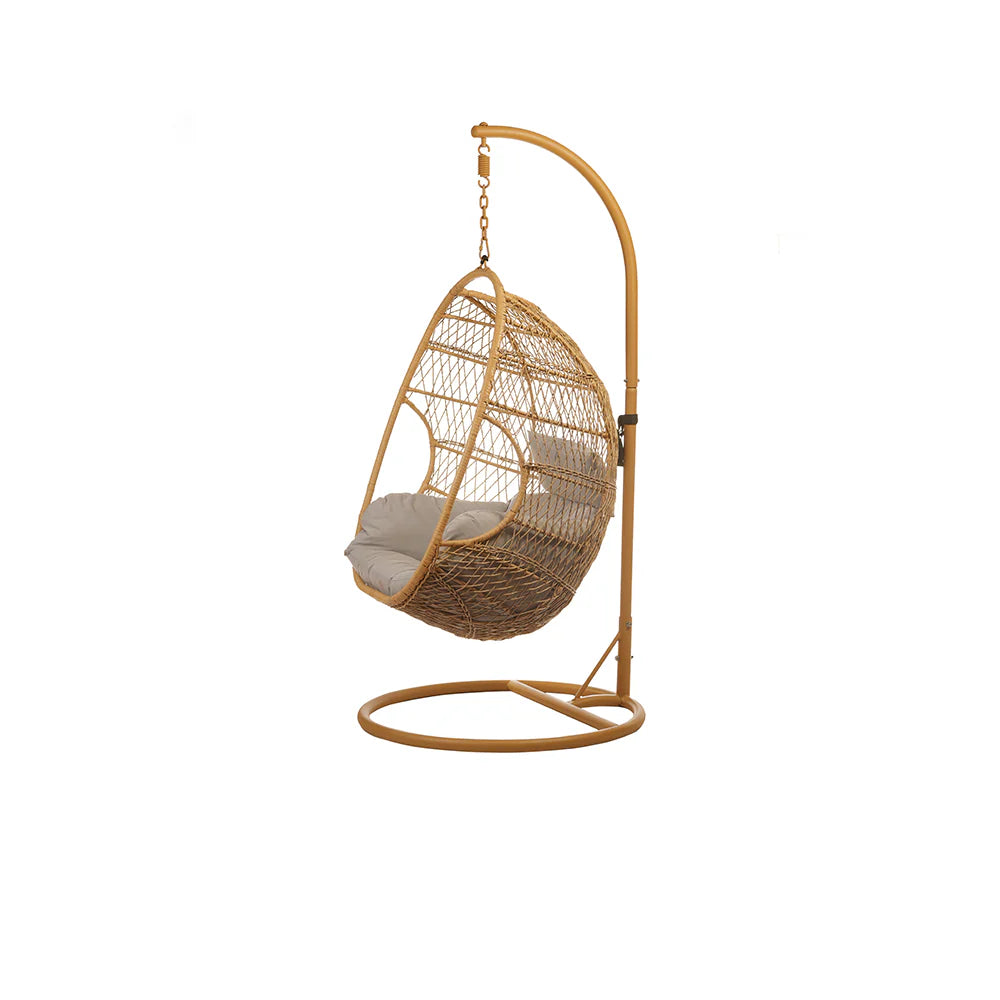 The Serene Cocon Rattan Chair Swing is a beautifully crafted piece designed to provide both comfort and style. Made from durable rattan, this chair swing offers a serene and inviting space for relaxation.