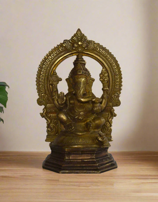Bring blessings, wisdom, and prosperity into your home with this intricately designed Shri Ganesh Murti. 