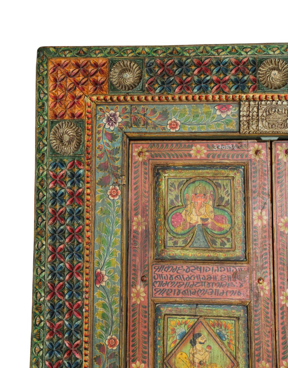 Decorative vintage-style metal latch and hardware for an authentic look.