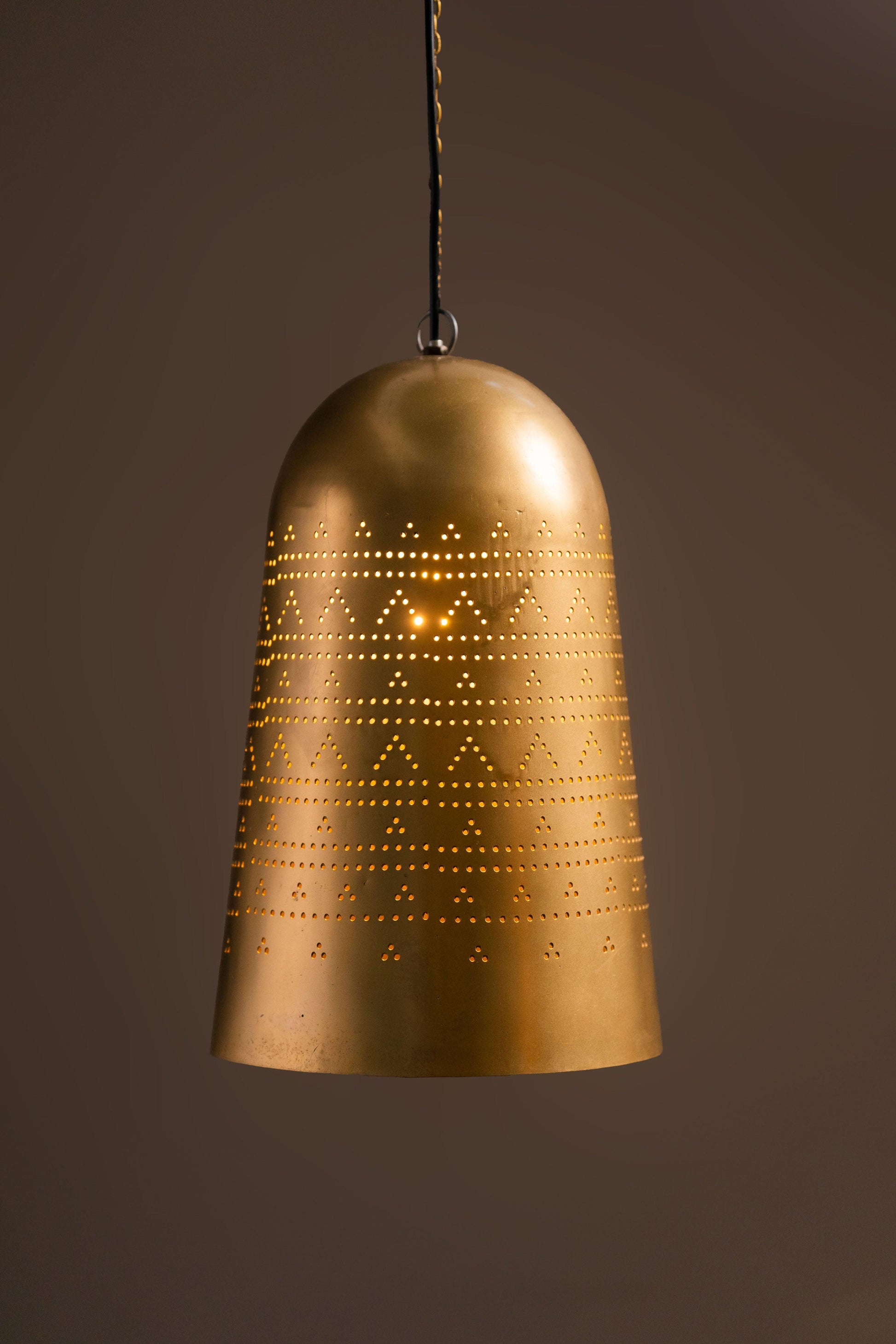 Swarna Jali Conical Lamp - Antique Brass - TESU