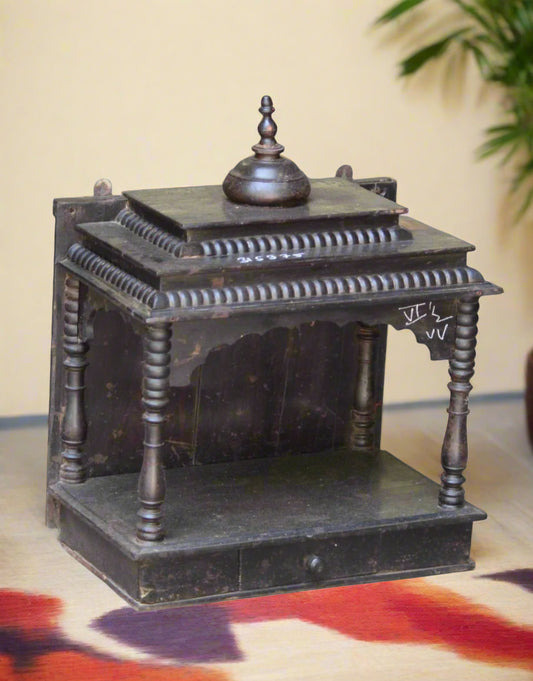 Teak Kaashth Mandir is a tribute to timeless devotion and traditional Indian craftsmanship.&nbsp;The rich grain and antique finish of the teak exude warmth, while intricate hand-carved detailing adds a touch of sacred elegance. 