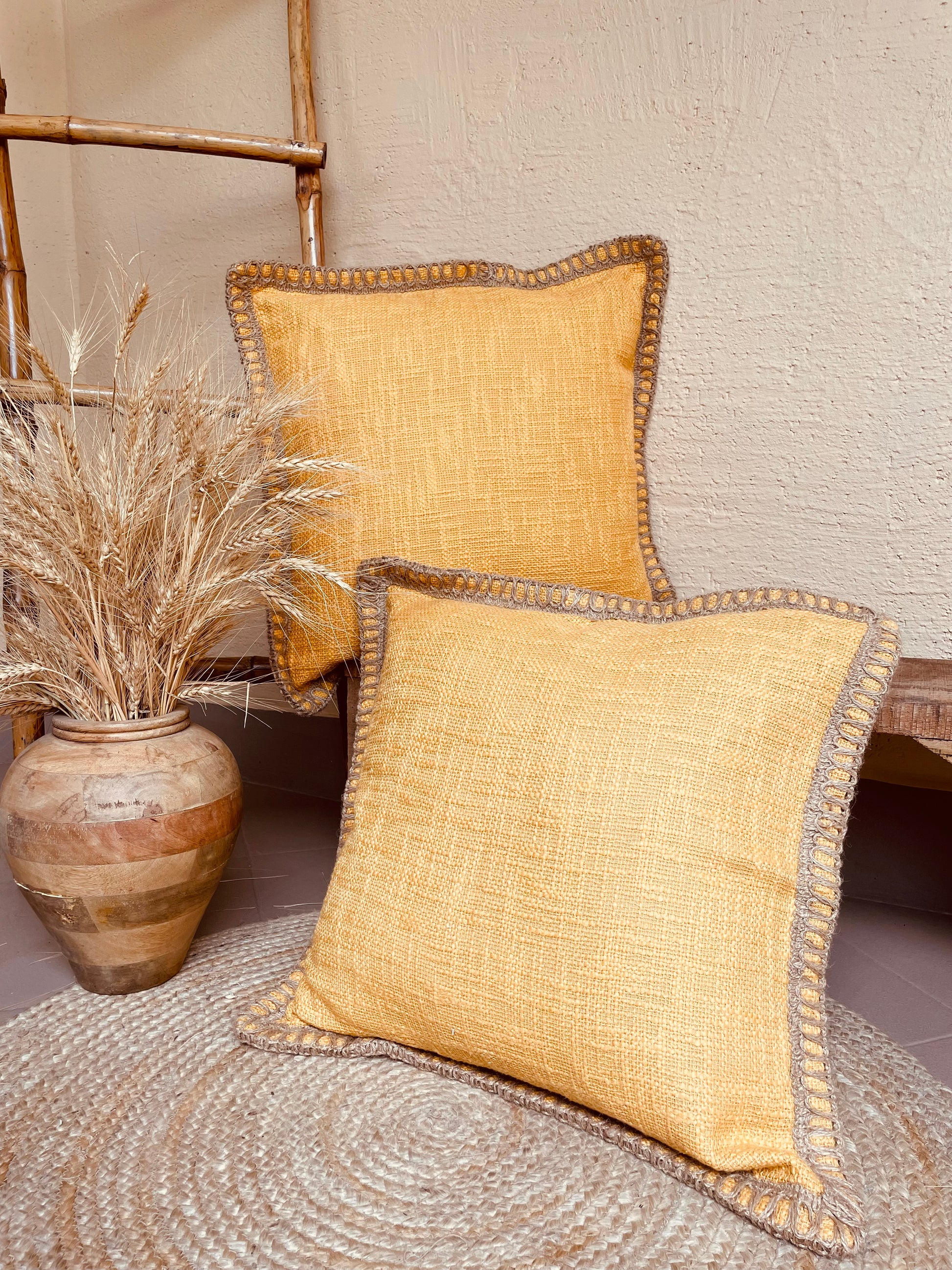 Jute Cotton Knitted Cushion Covers - TESU