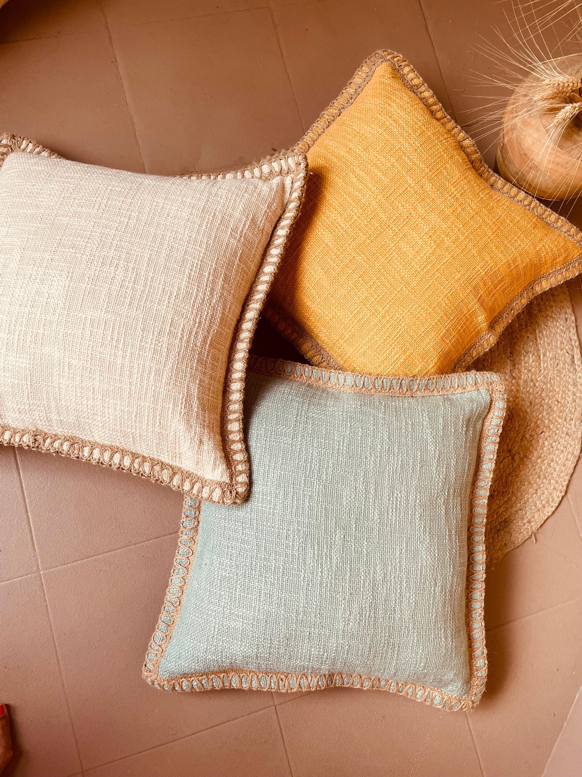 Jute Cotton Knitted Cushion Covers - TESU
