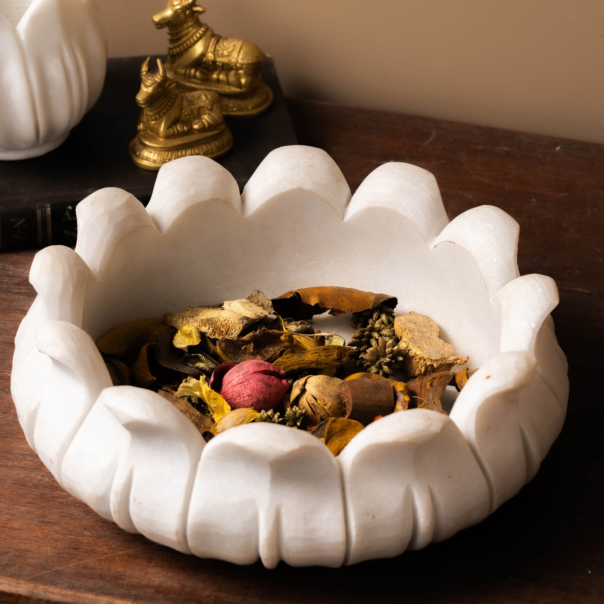 Tesu Marble Handmade Floral Bowl 