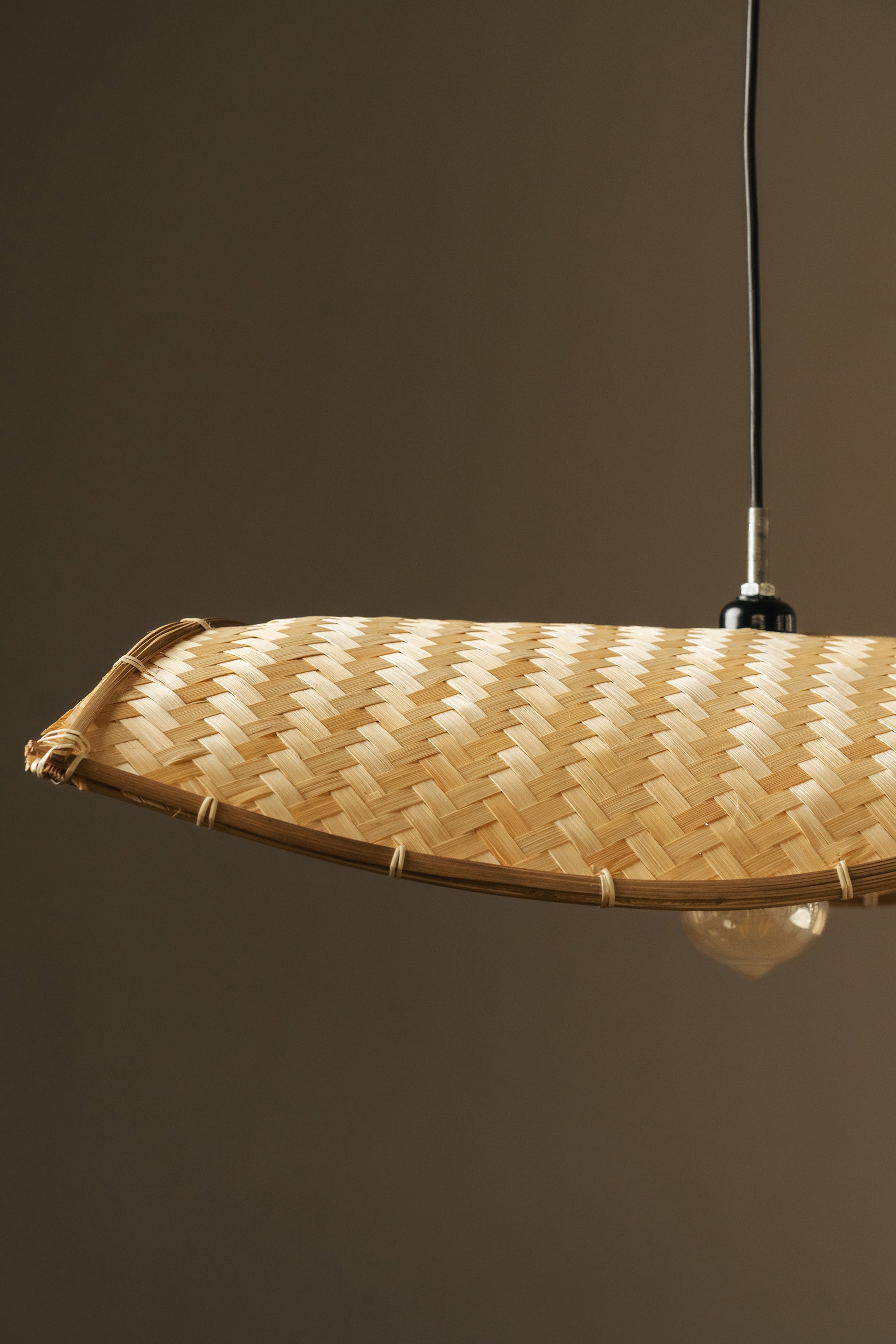 Thin Wavy Bamboo Hanging Lampshade - TESU