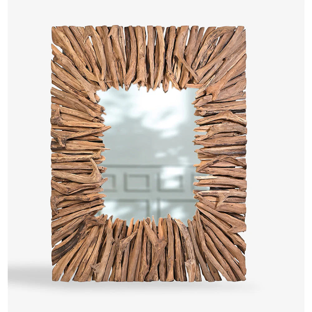 Elevate your home decor with the Timber Glow Mirror, crafted from premium teakwood for a timeless, elegant look.