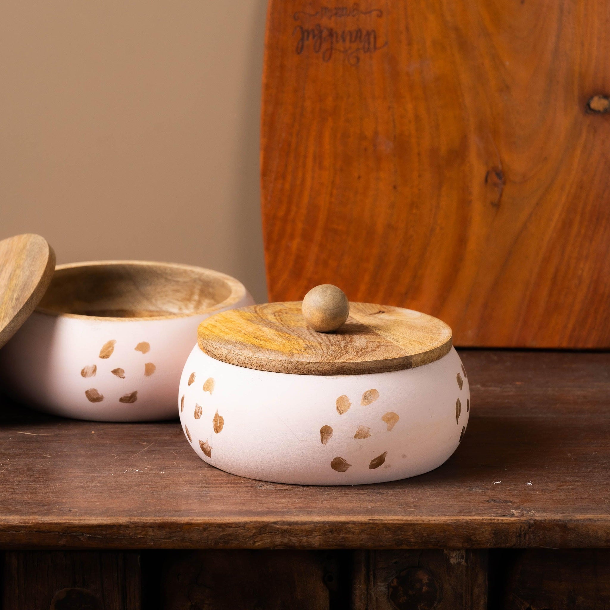 Wooden Handpainted Roti Box - TESU
