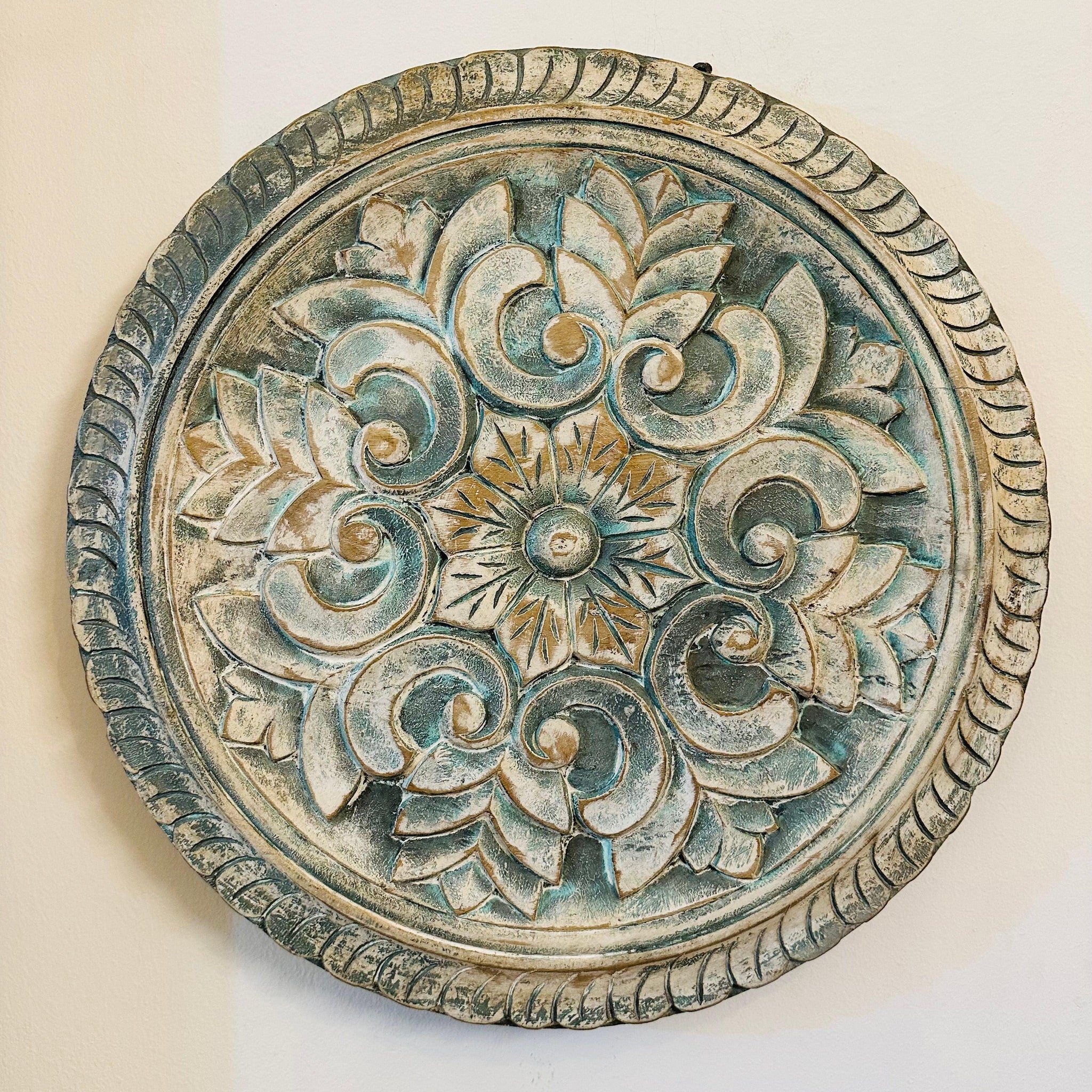 Turquoise Carved Wall Decor - TESU
