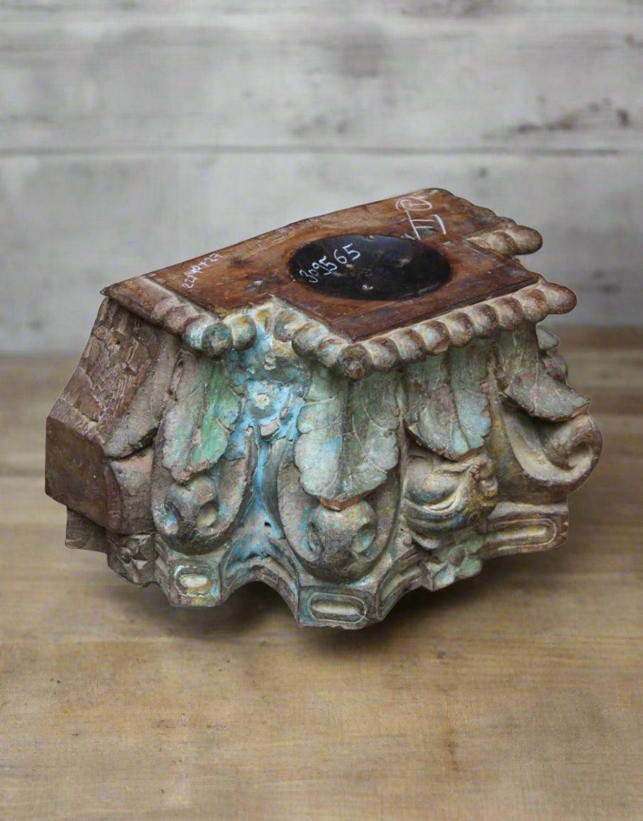 Turquoise Wooden Candle Stand - TESU