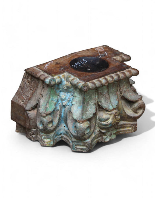 Turquoise Wooden Candle Stand - TESU