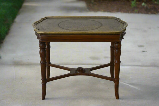 Brass Top Teak Table - TESU