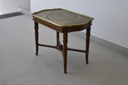 Brass Top Teak Table - TESU