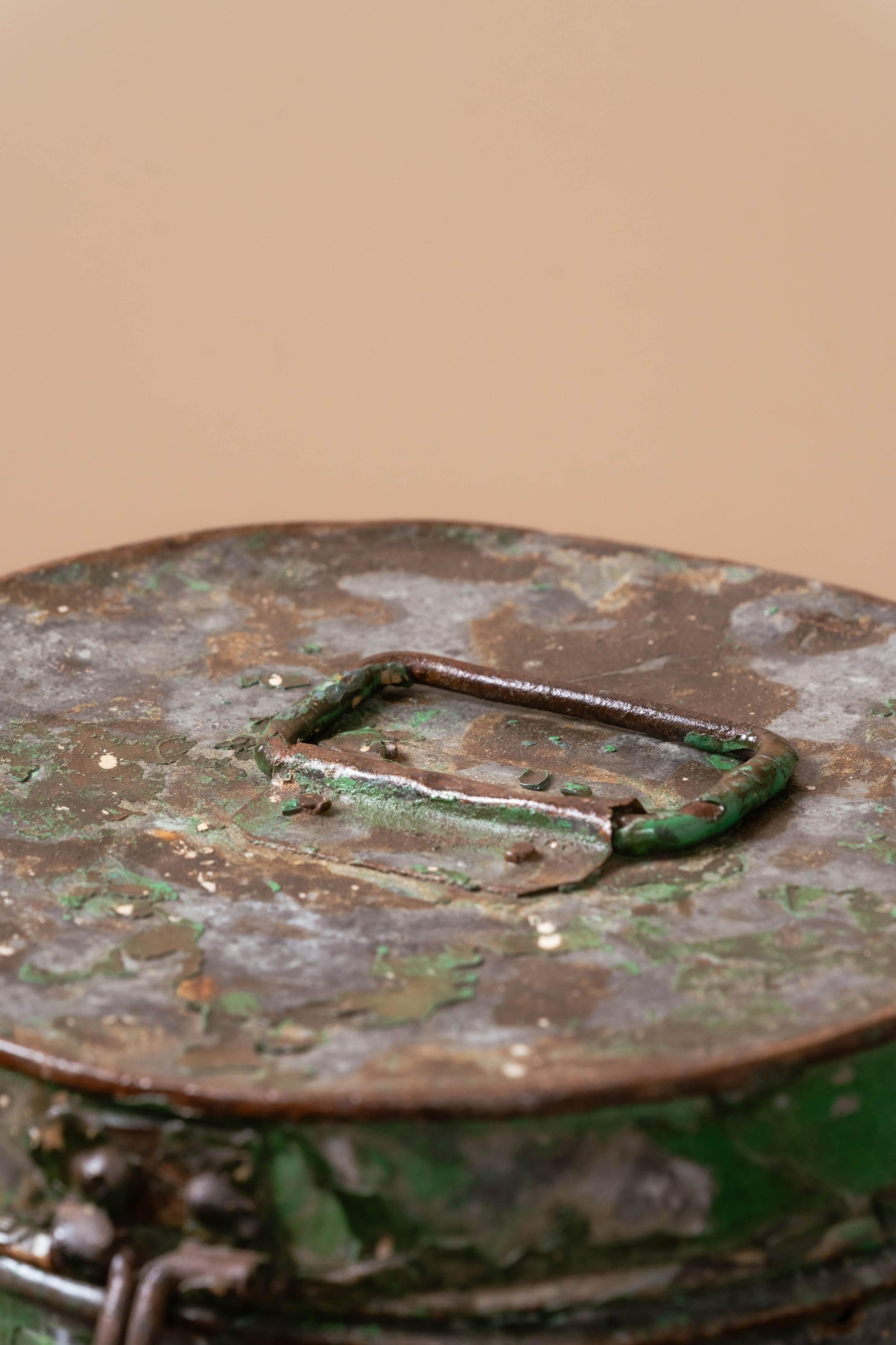 Vintage Green Iron Canister - TESU