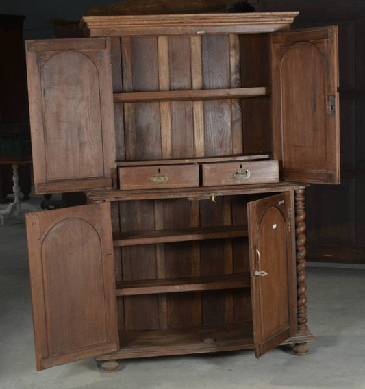 Wooden cabinet with carvings