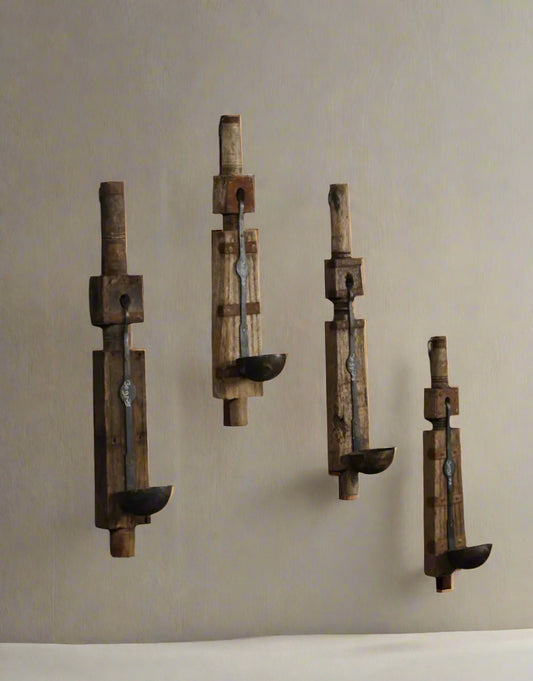 Reclaimed Wooden Wall Candle Holder - TESU