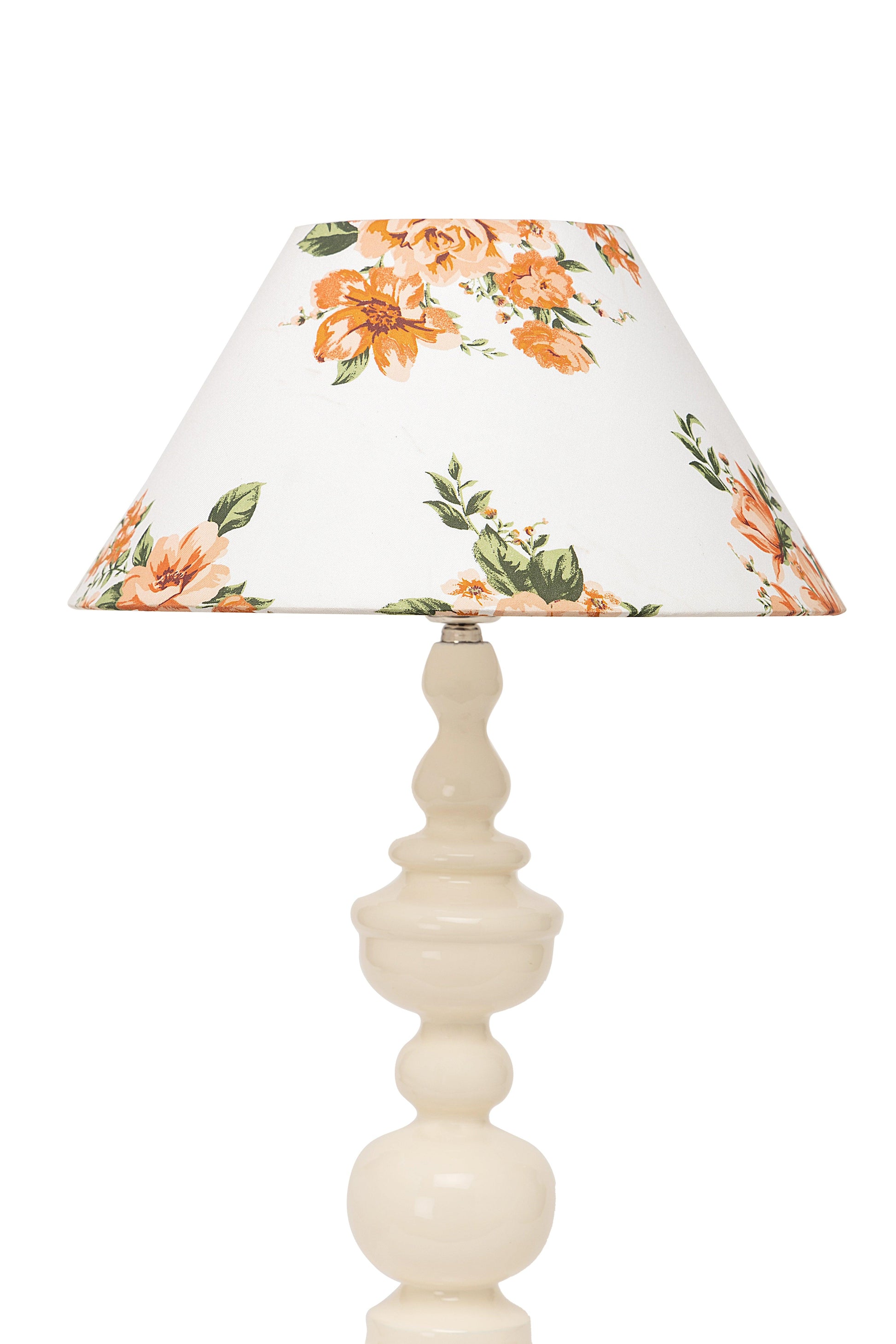 White Floral Wooden Table Lampshade - TESU