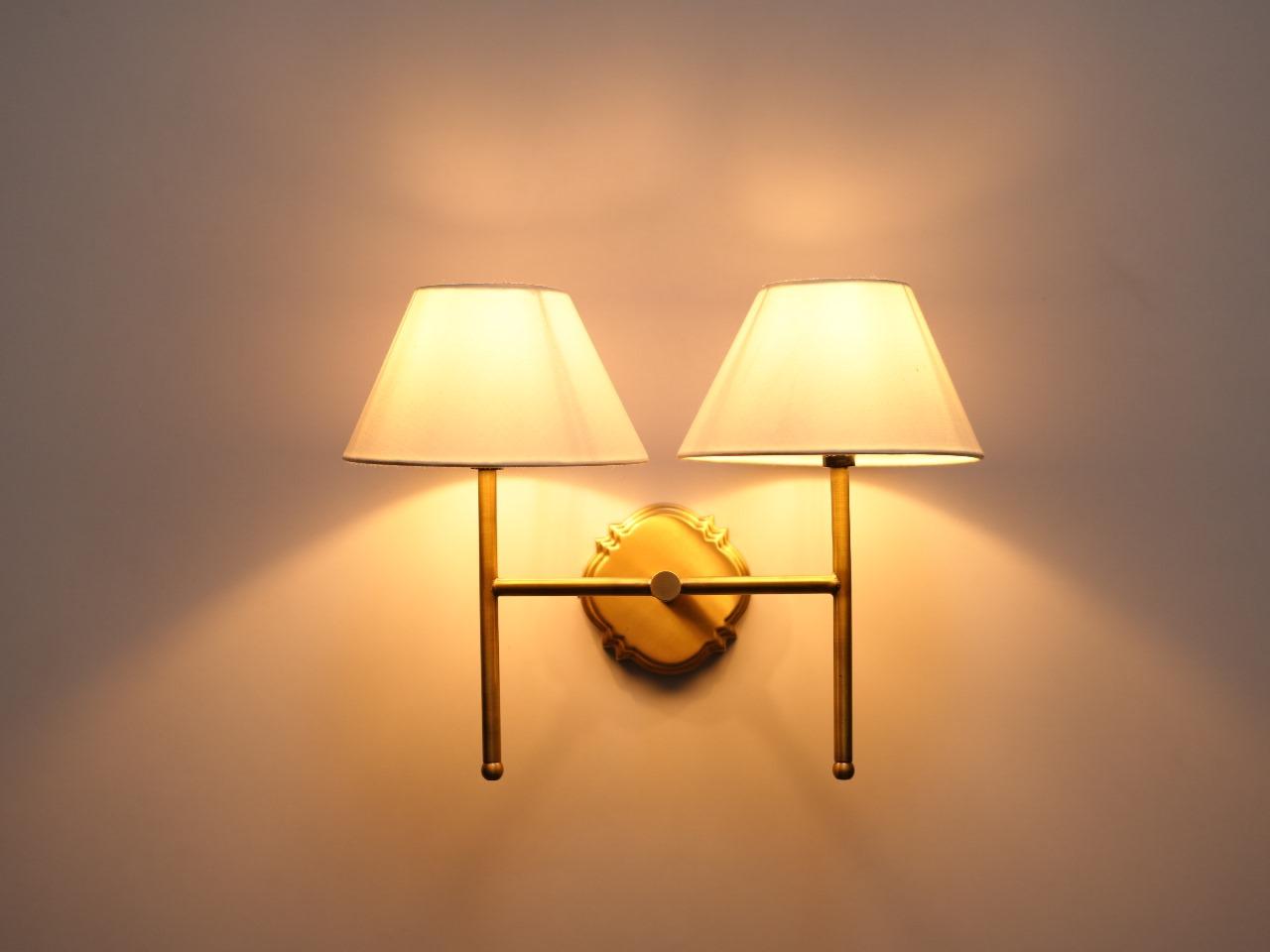 White Twin Wall Light for home decor.