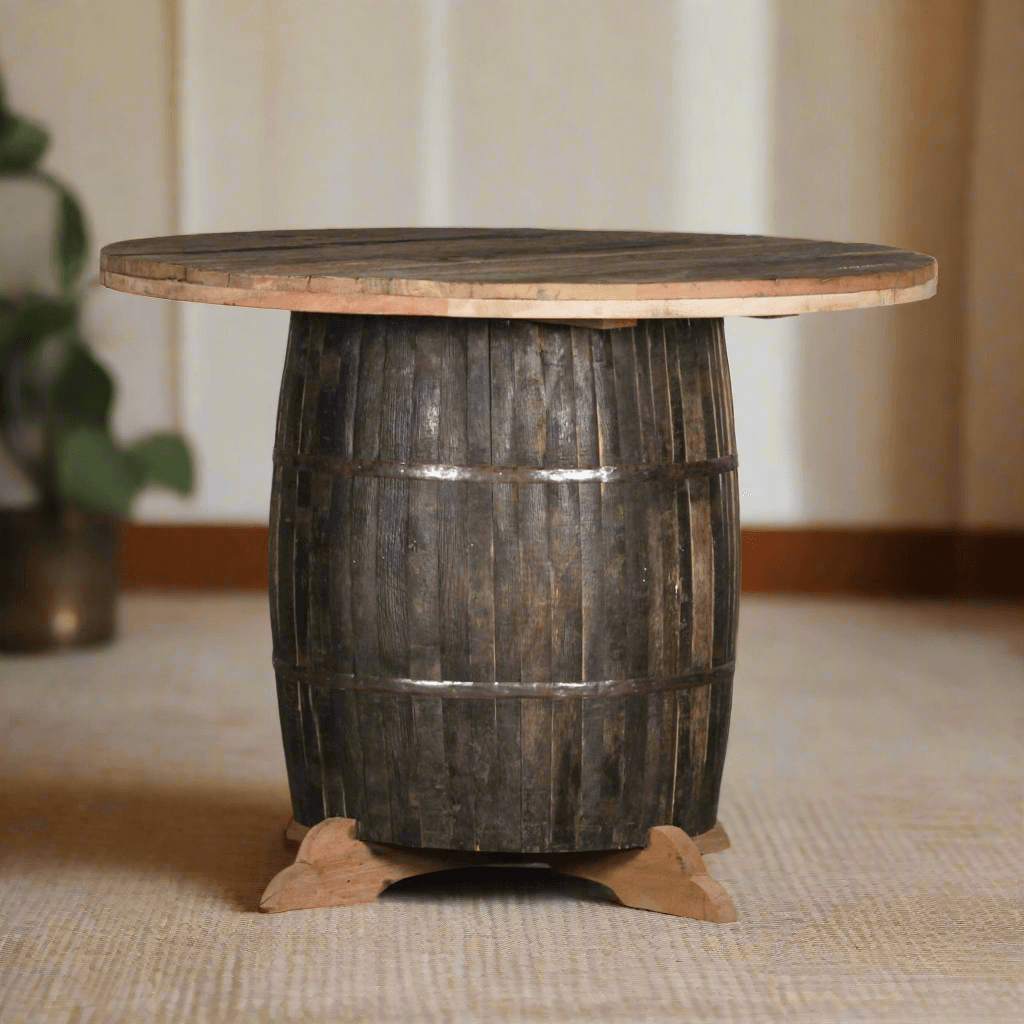 This home decor piece adds a touch of sophistication to your living space. Elevate your home's aesthetic with our unique and timeless drum table.