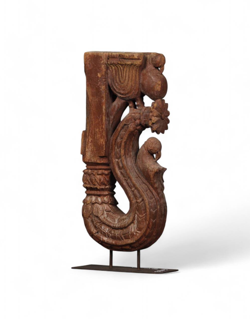 Hand carved Wooden Bracket on Iron Stand - TESU