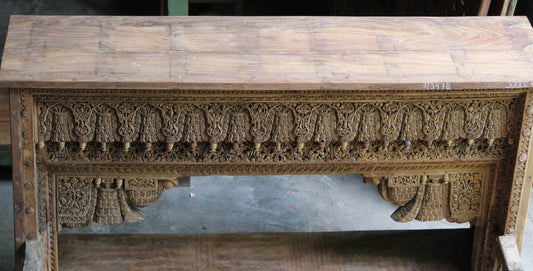 Wooden Carved Console Table - TESU