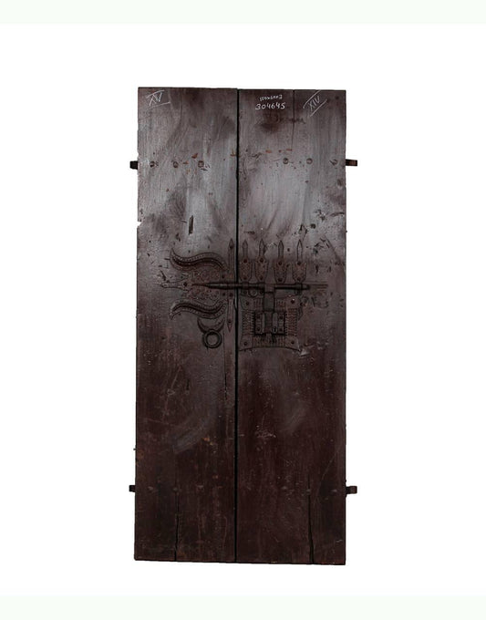 Wooden Door Panel With Iron Work
