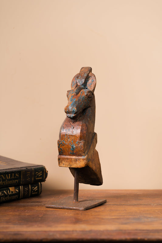 Wooden Horse on Iron Stand - Design 4 - TESU