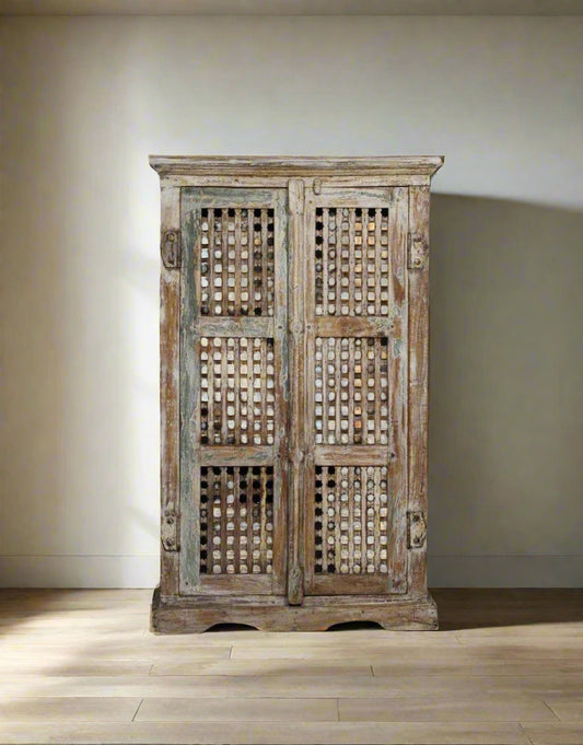 Wooden Jaali Door Almirah - TESU