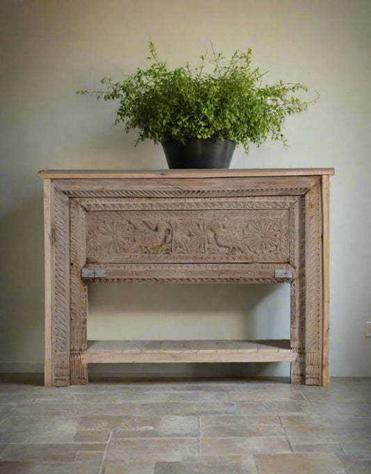 Wooden Console Table - Hand Carved - TESU