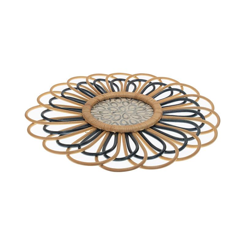 Abstract Rattan Wall Decor With Mother of Pearls - TesuWall Decor