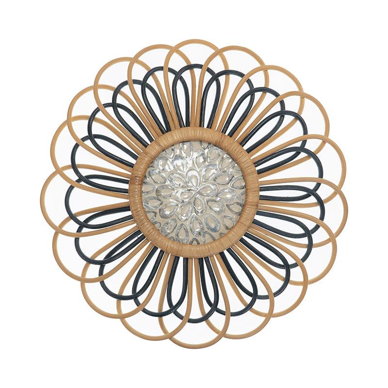 Abstract Rattan Wall Decor With Mother of Pearls - TesuWall Decor