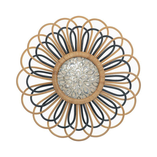 Abstract Rattan Wall Decor With Mother of Pearls - TesuWall Decor