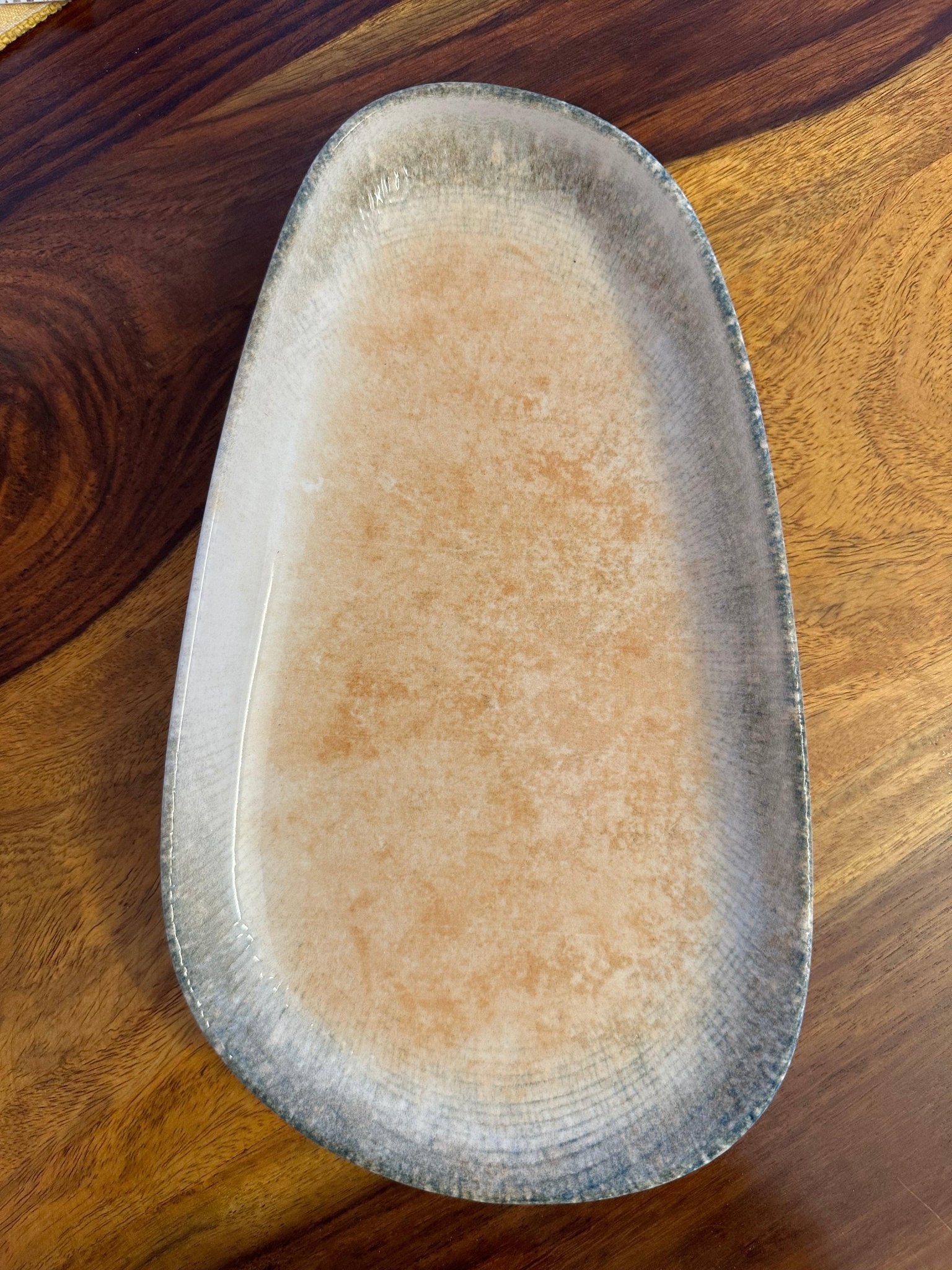 Alacati Oval Platter - Beige & Turquoise - TesuServeware