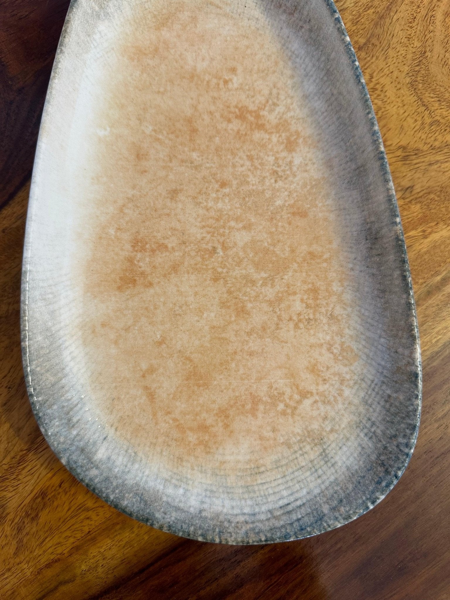 Alacati Oval Platter - Beige & Turquoise - TesuServeware