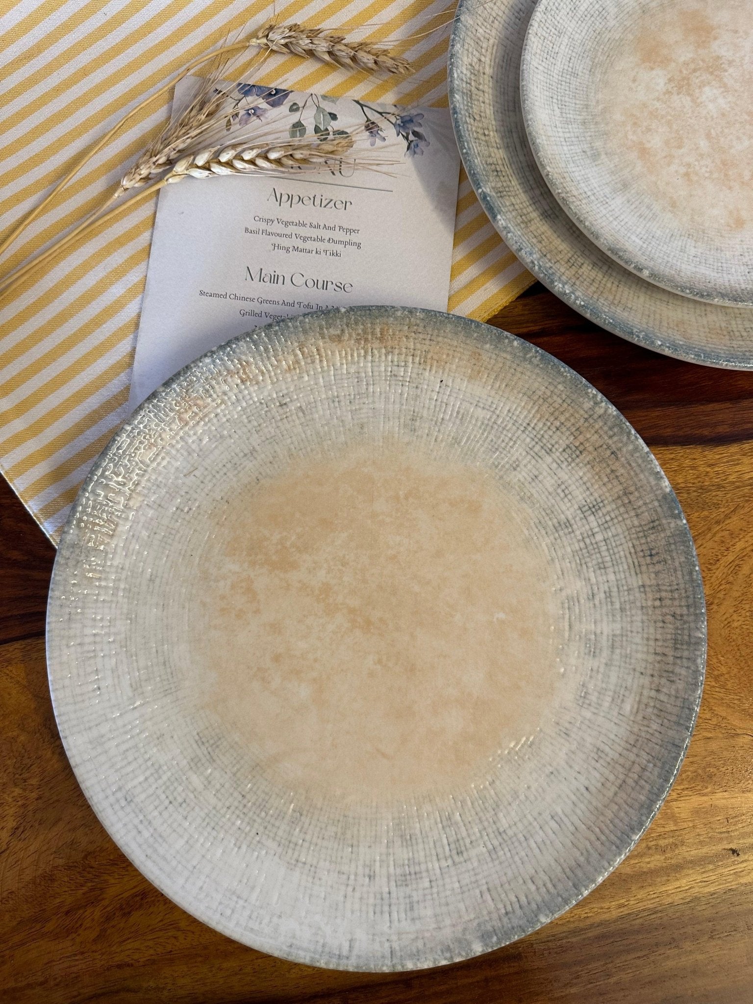 Alacati Turquoise & Beige Dinner Set - 8 Pieces - TesuHome & Kitchen