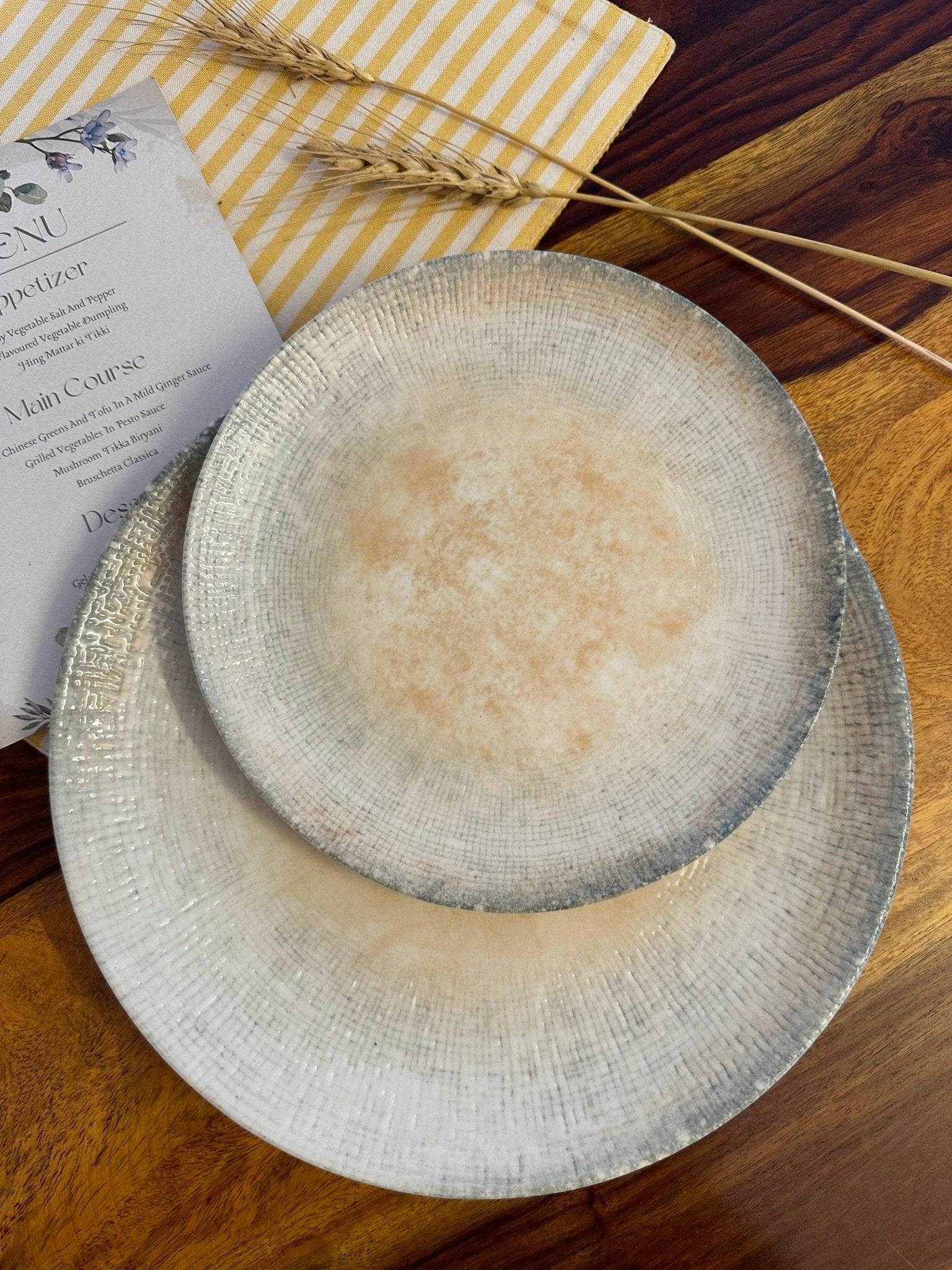 Alacati Turquoise & Beige Dinner Set - 8 Pieces - TesuHome & Kitchen