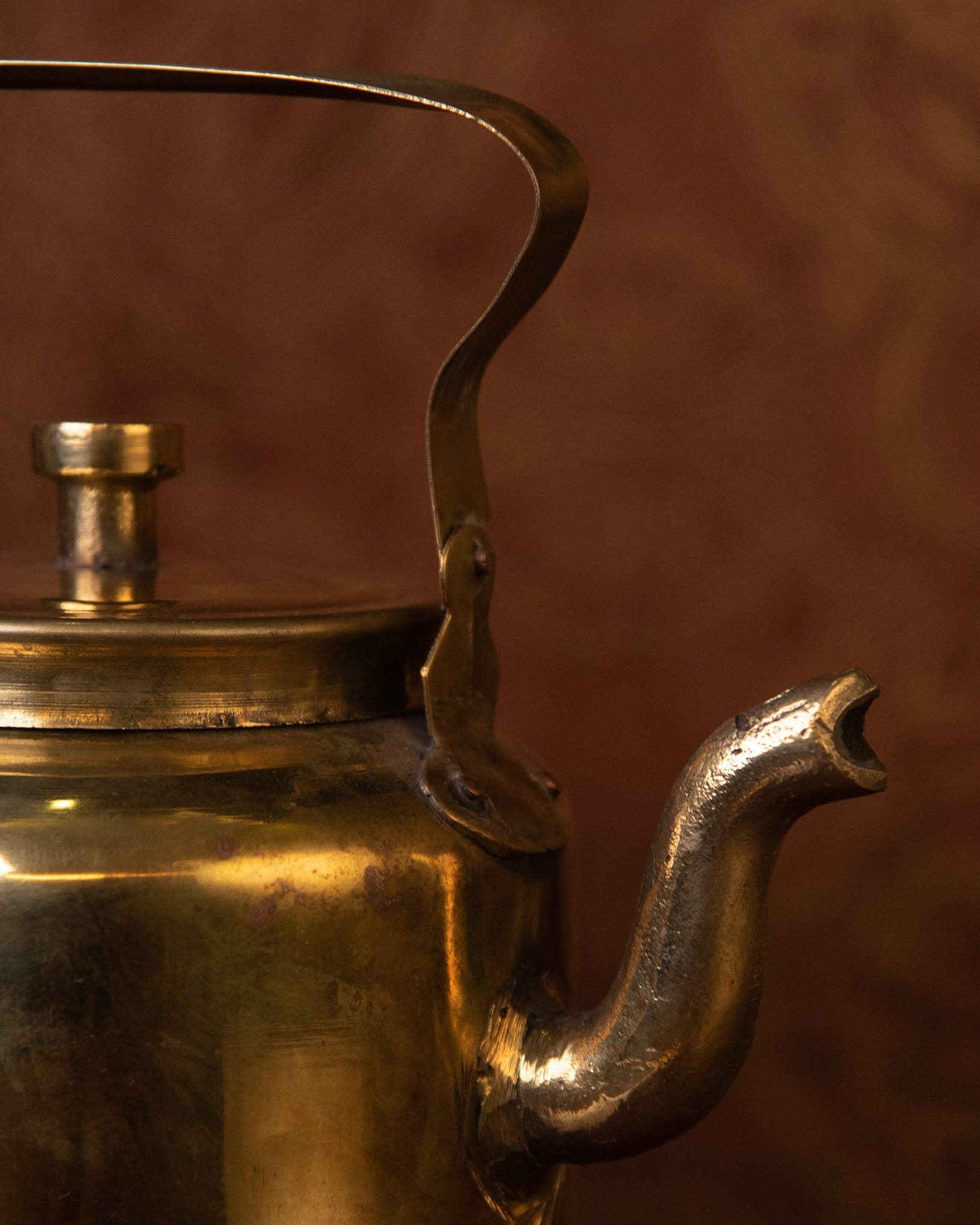 Antique Brass Kettle Vase - TesuHome Decor