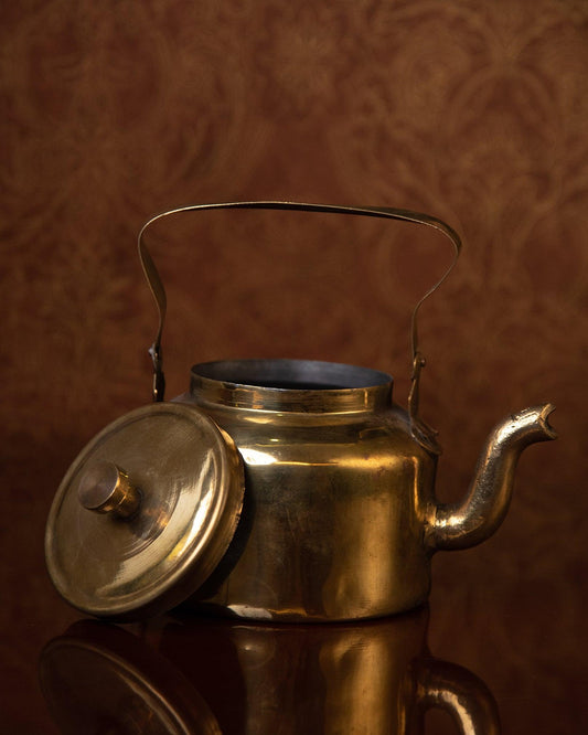 Antique Brass Kettle Vase - TesuHome Decor